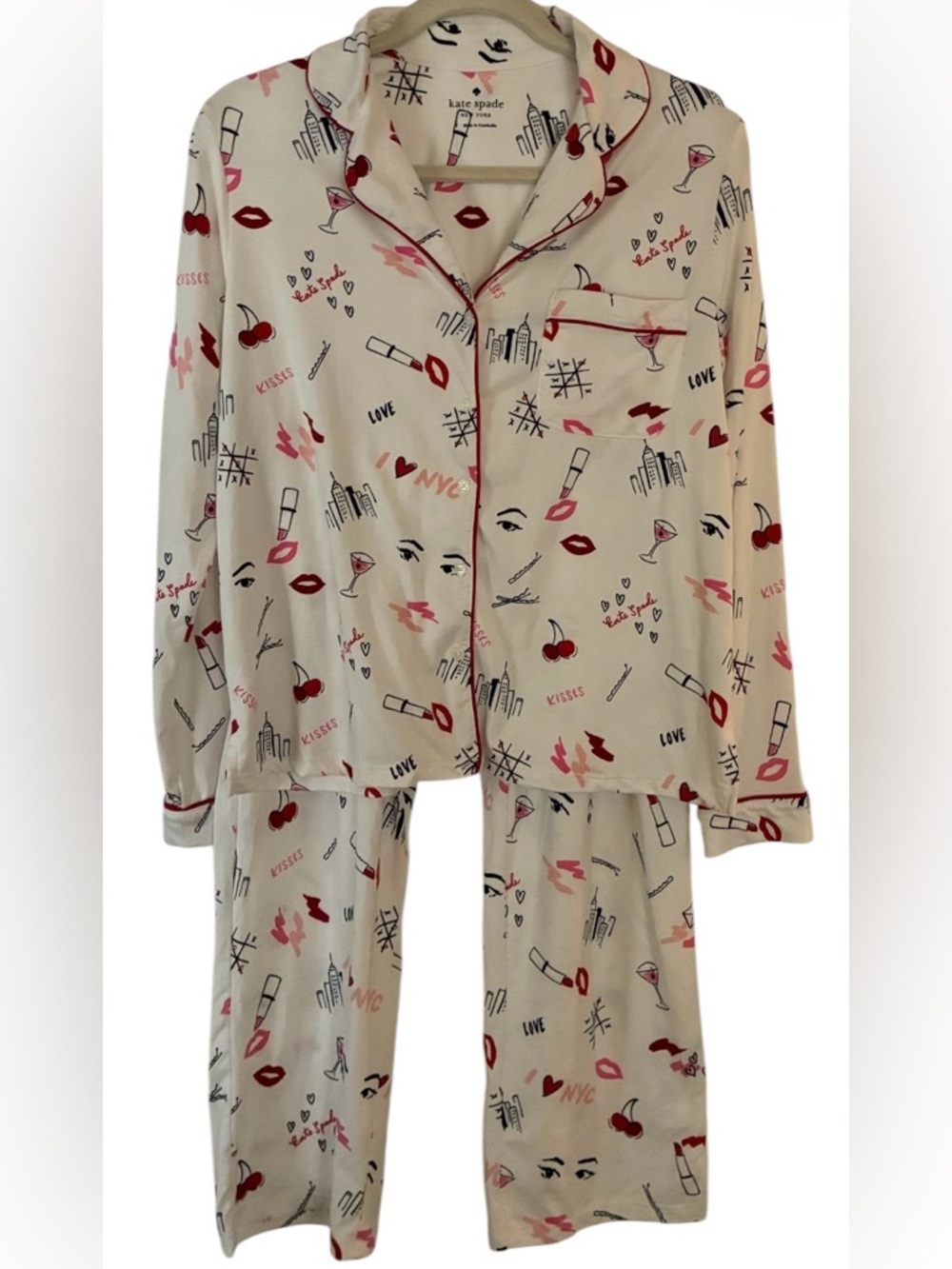 Kate Spade New York With Love Long Pajama Set Sz S